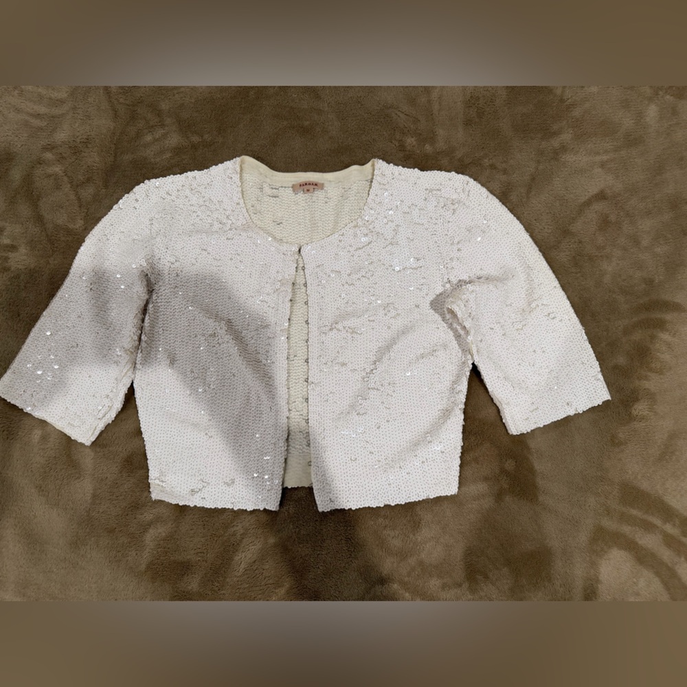 P.A.R.O.S.H. White sequin shrug